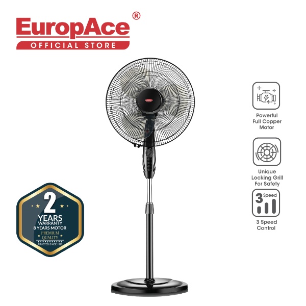 EuropAce 16" Manual Stand Fan